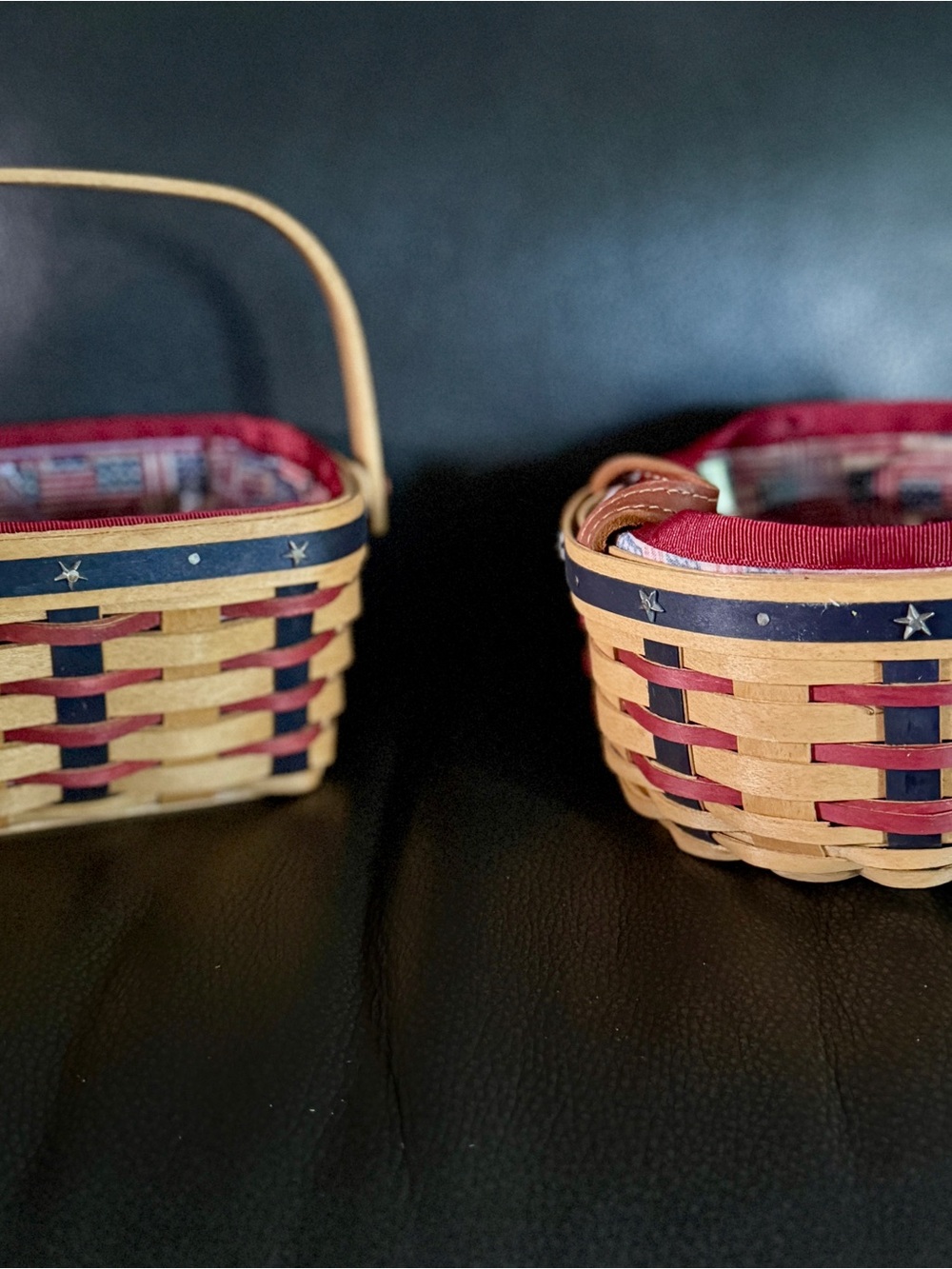 Longaberger ~All American Tea and button Baskets